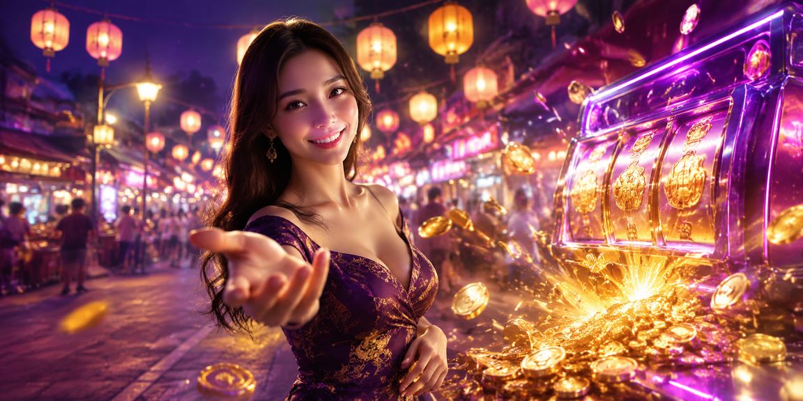 Người chơi slot game tại chợ đêm biển Phú Quốc về đêm